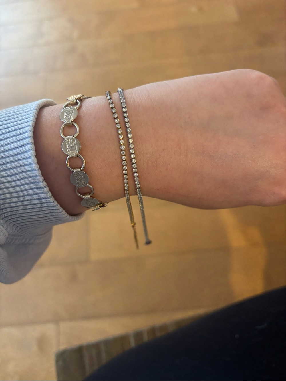 Prong Set Rhinestone Tennis Bracelet (Set of 2)